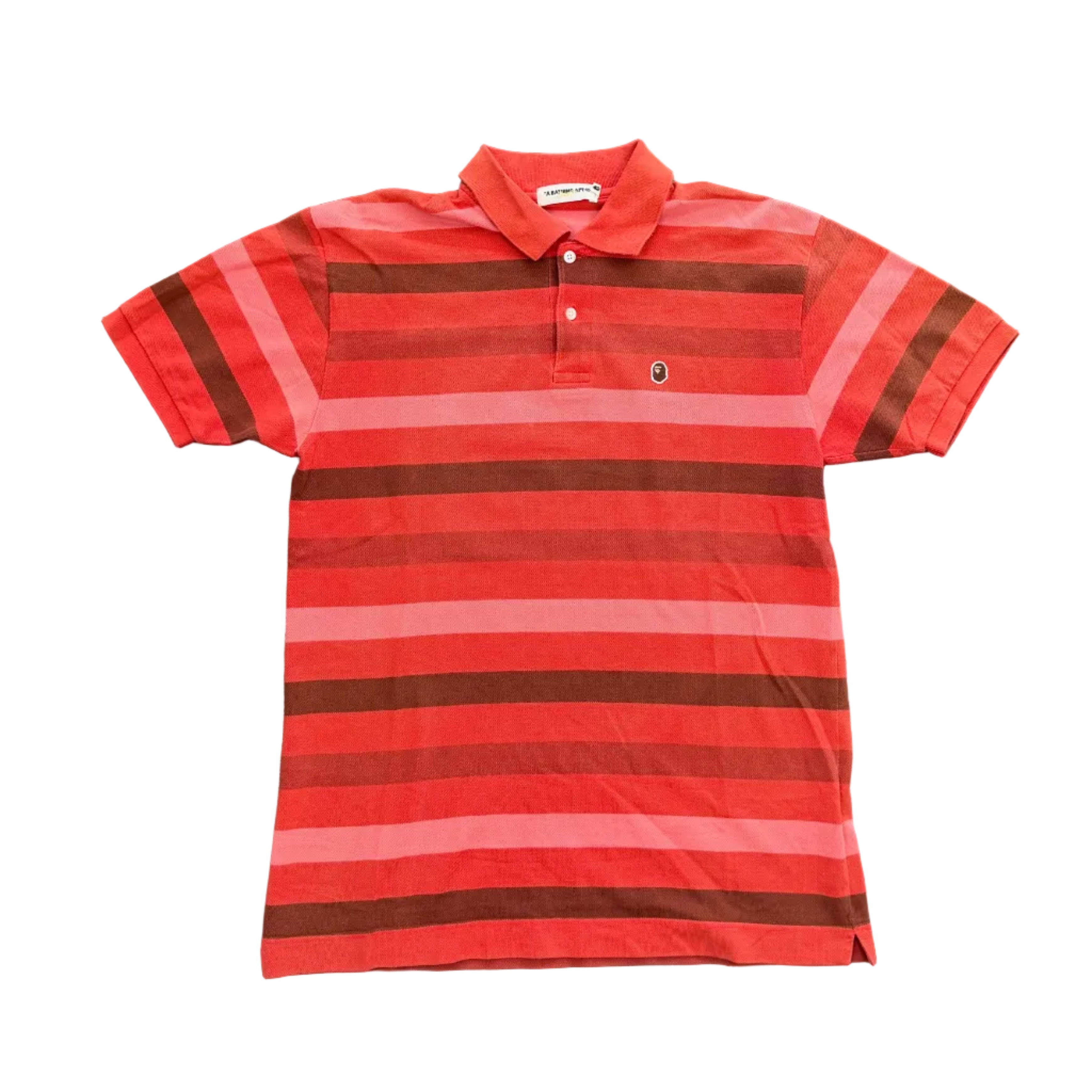 Bape Striped 4-Tone One Point Polo Shirt